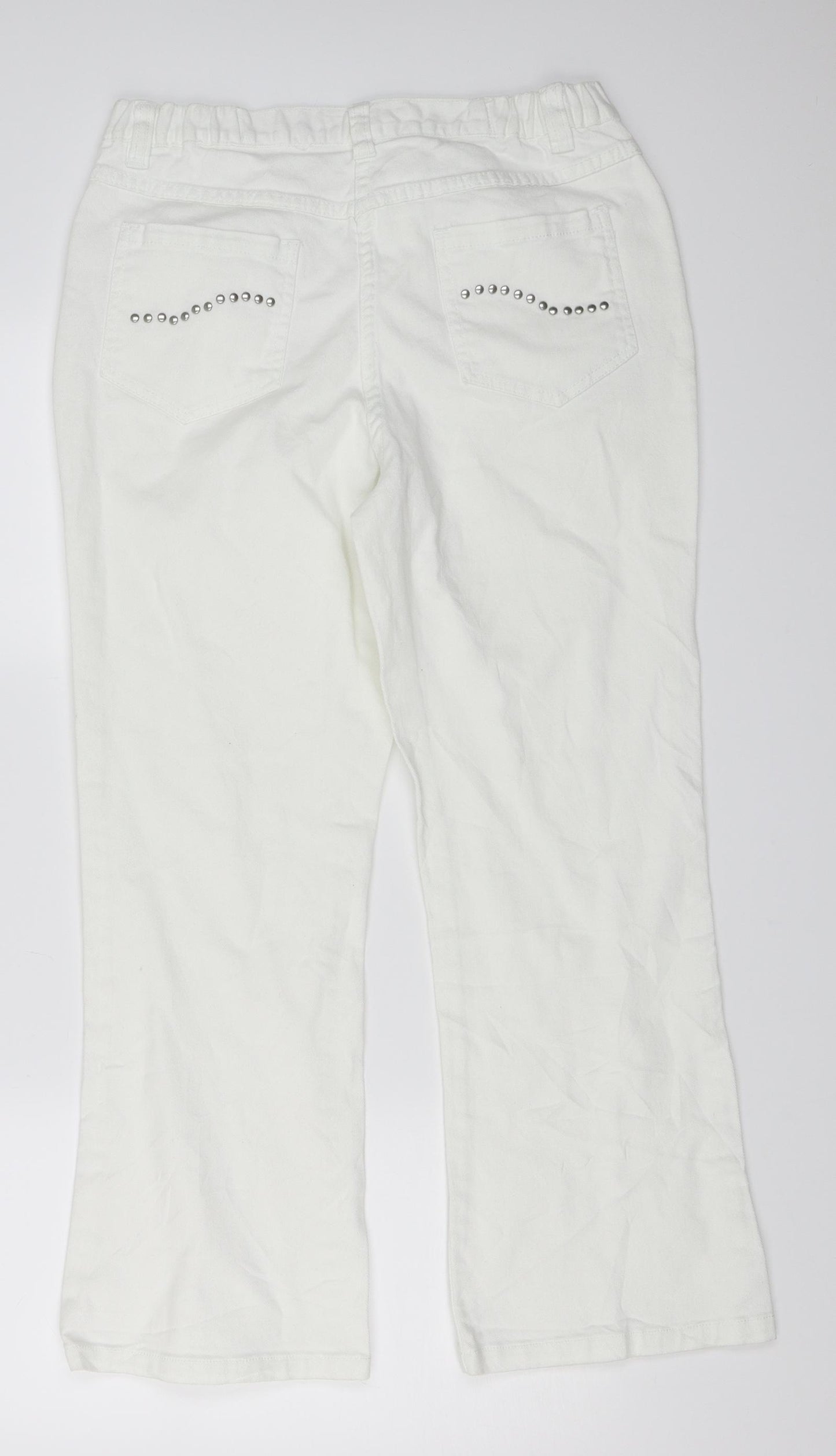 Berkertex Womens White   Wide-Leg Jeans Size 14 L27 in