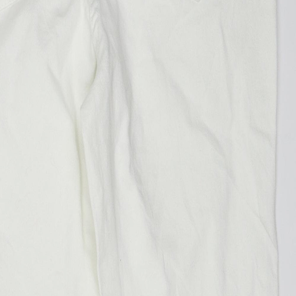 Berkertex Womens White   Wide-Leg Jeans Size 14 L27 in