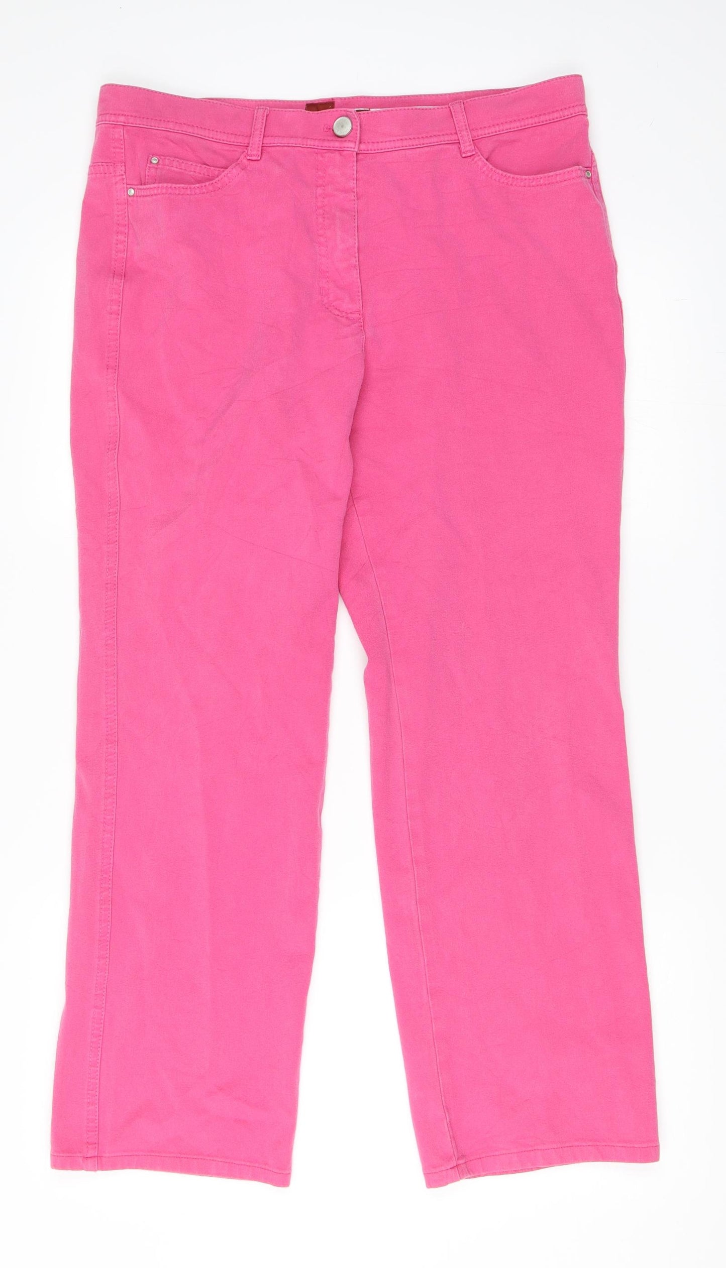 Olsen Womens Pink   Straight Jeans Size 16 L28 in