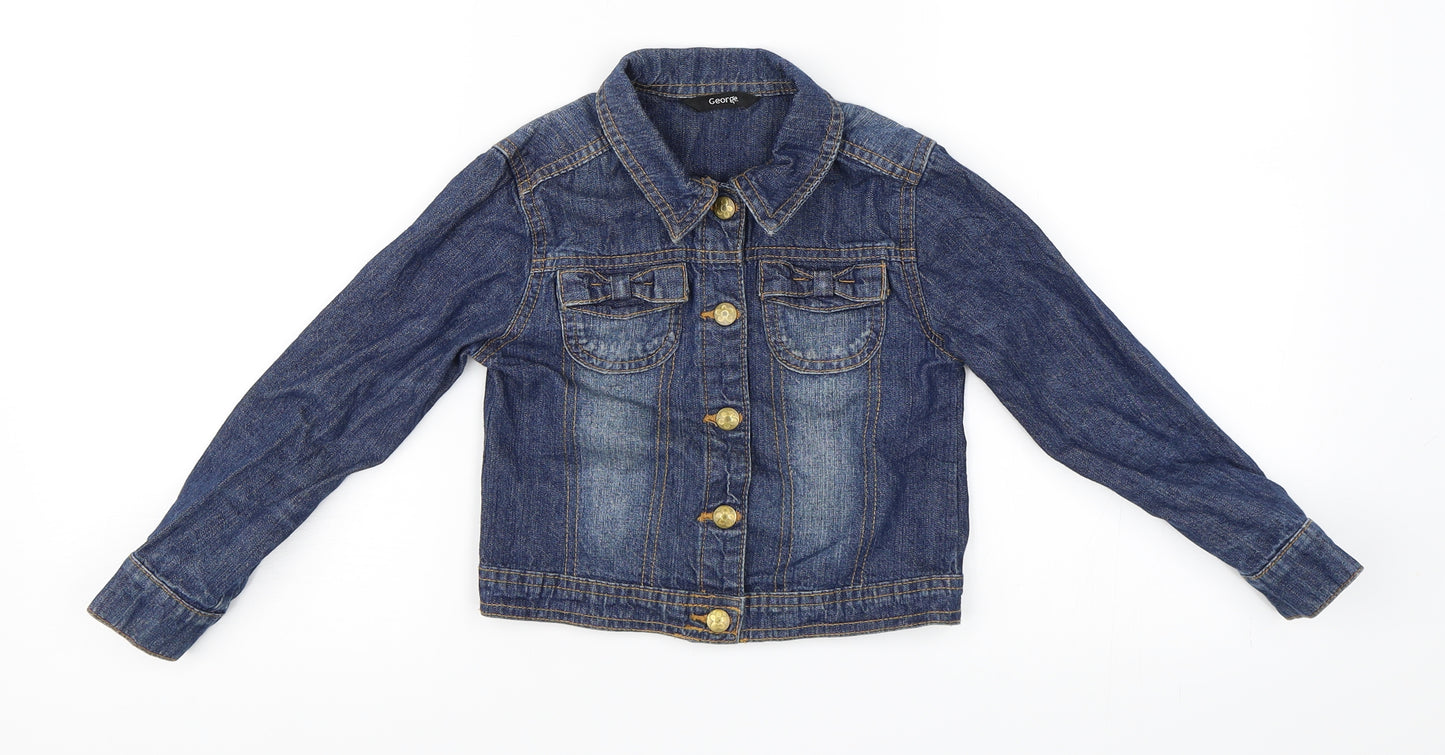 George Girls Blue  Denim Jacket  Size 5-6 Years