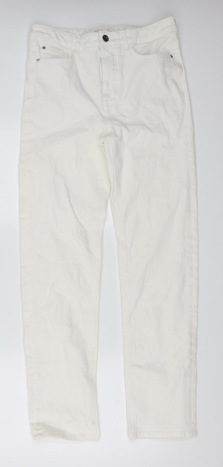 Marks and Spencer Womens White   Straight Jeans Size 31 in L31 in
