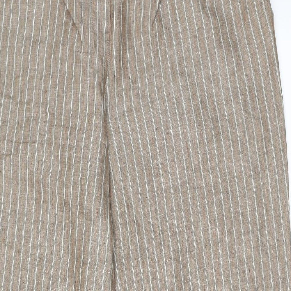NEXT Womens Brown Striped  Trousers  Size 16 L33 in