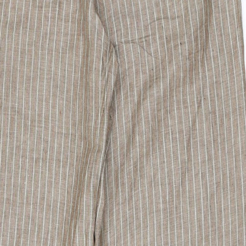 NEXT Womens Brown Striped  Trousers  Size 16 L33 in