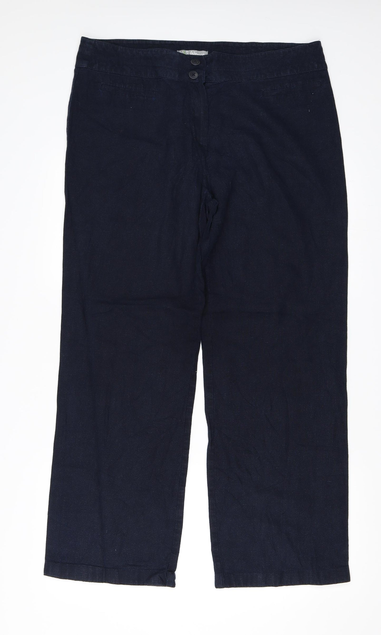 Marks and Spencer Womens Blue   Trousers  Size 16 L29 in