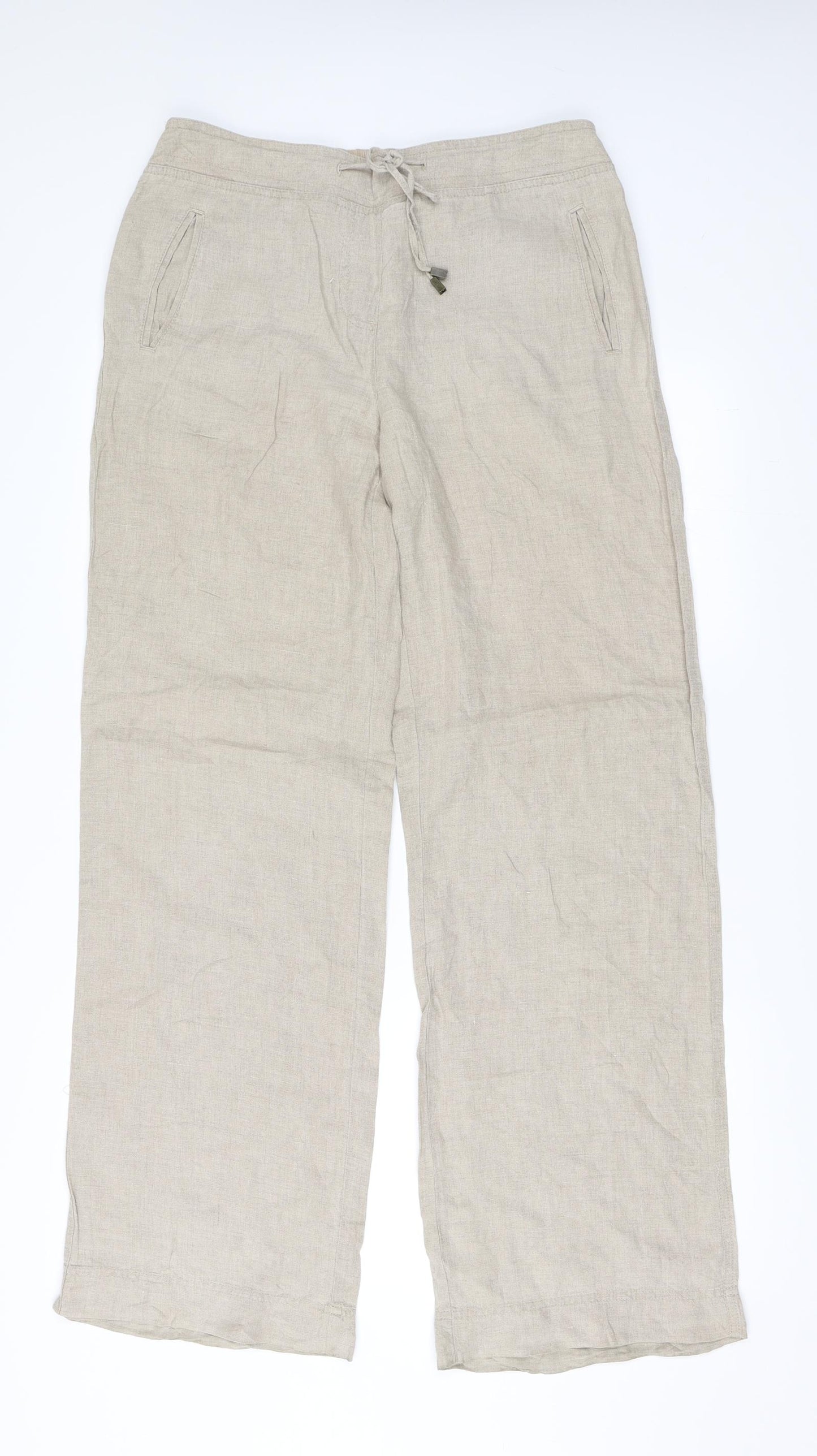 Marks and Spencer Womens Beige   Trousers  Size 12 L33 in
