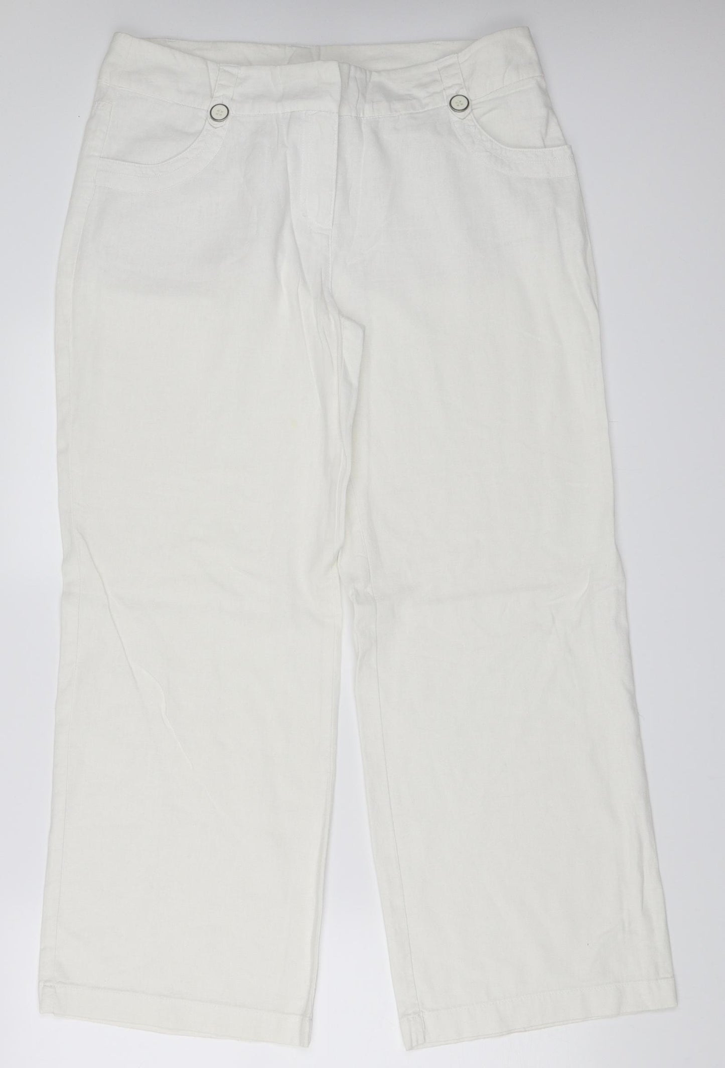 Wallis Womens White   Trousers  Size 14 L29 in
