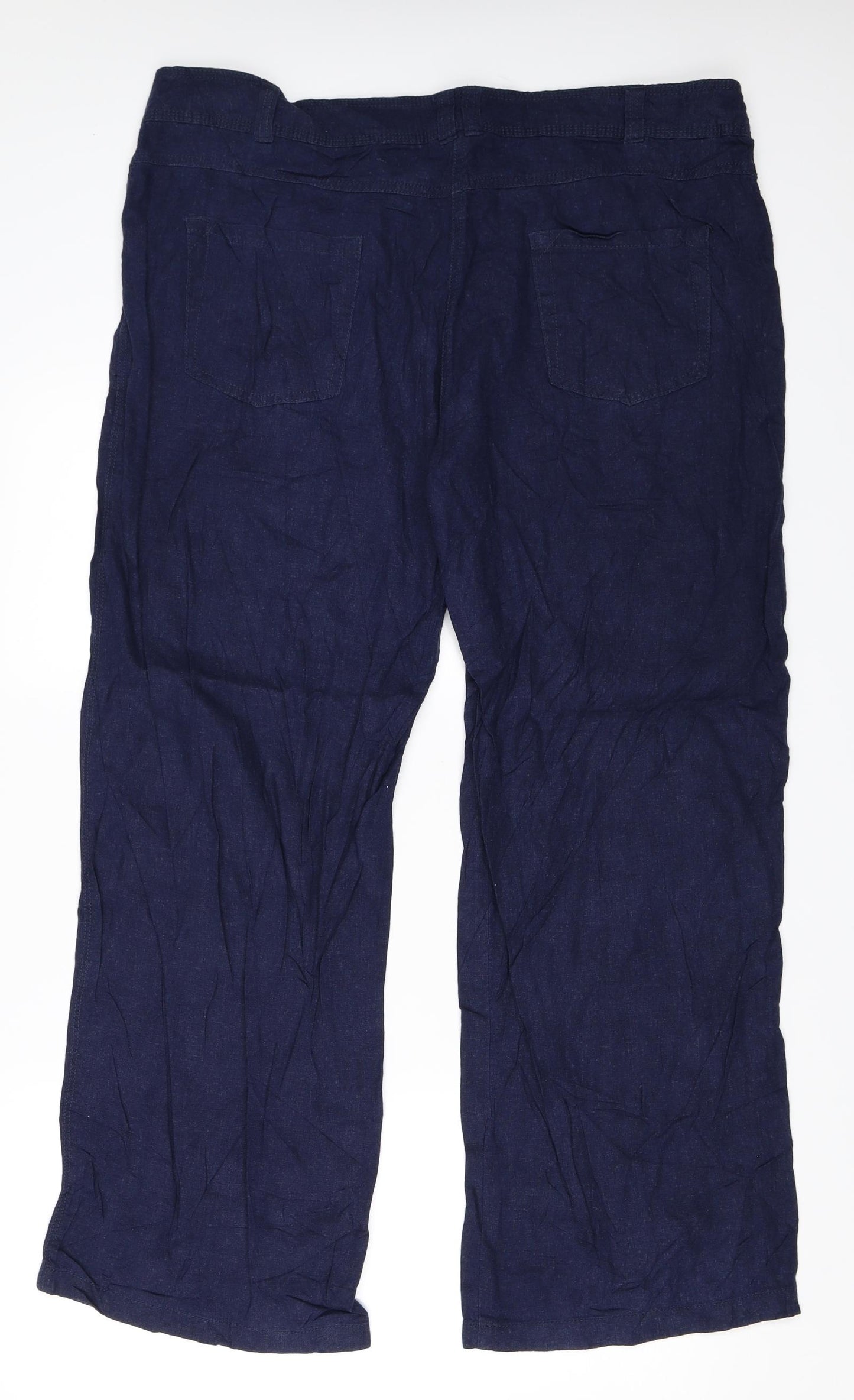 M&Co Womens Blue   Trousers  Size 18 L28 in