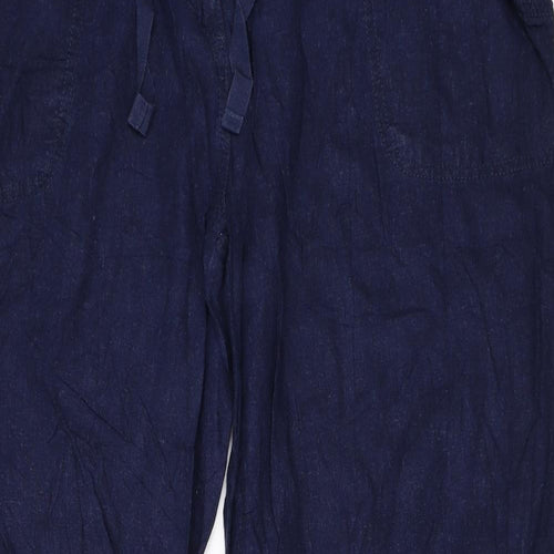 M&Co Womens Blue   Trousers  Size 18 L28 in