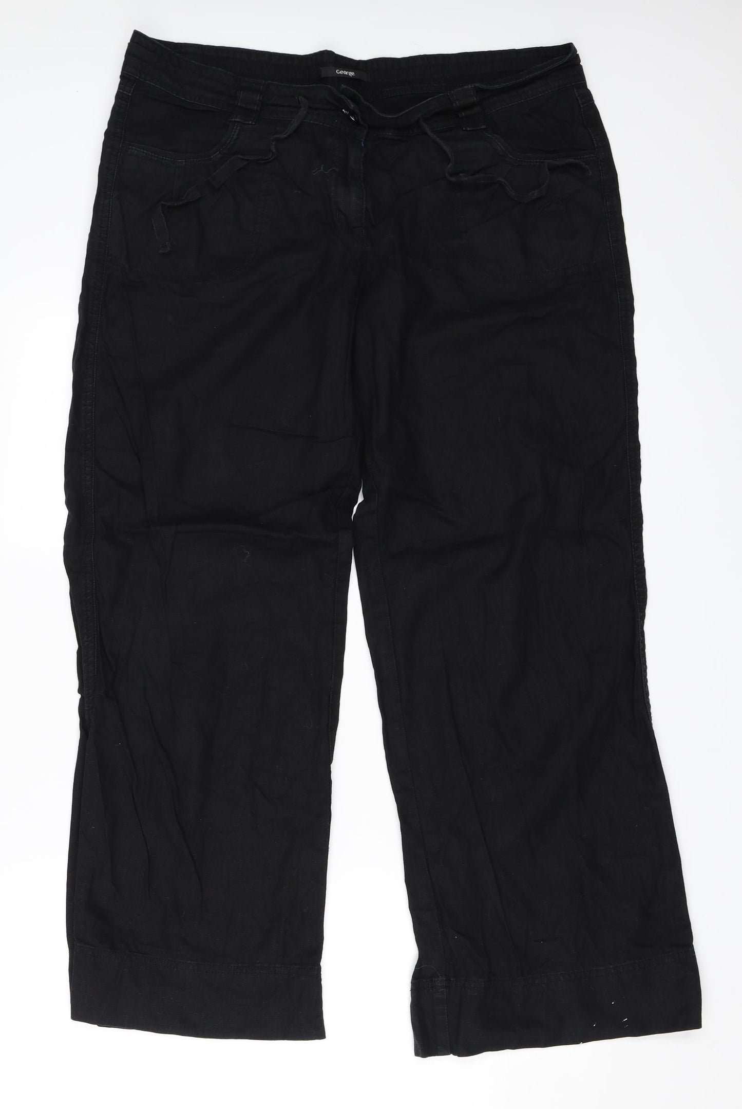 George Womens Black   Trousers  Size 16 L30 in