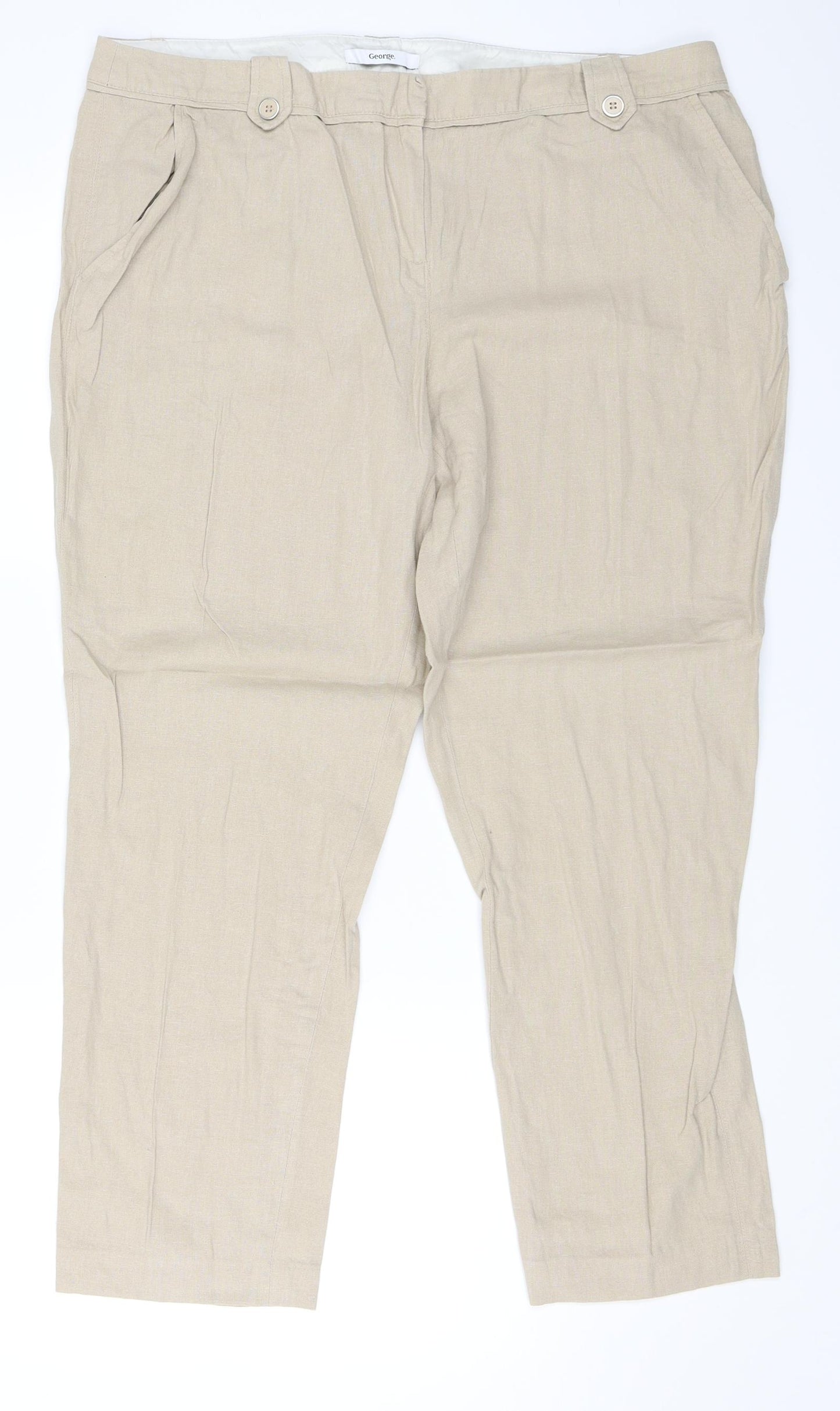 George Womens Beige   Trousers  Size 16 L27 in