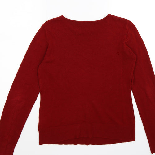 MKOne Womens Red  Knit Pullover Jumper Size L