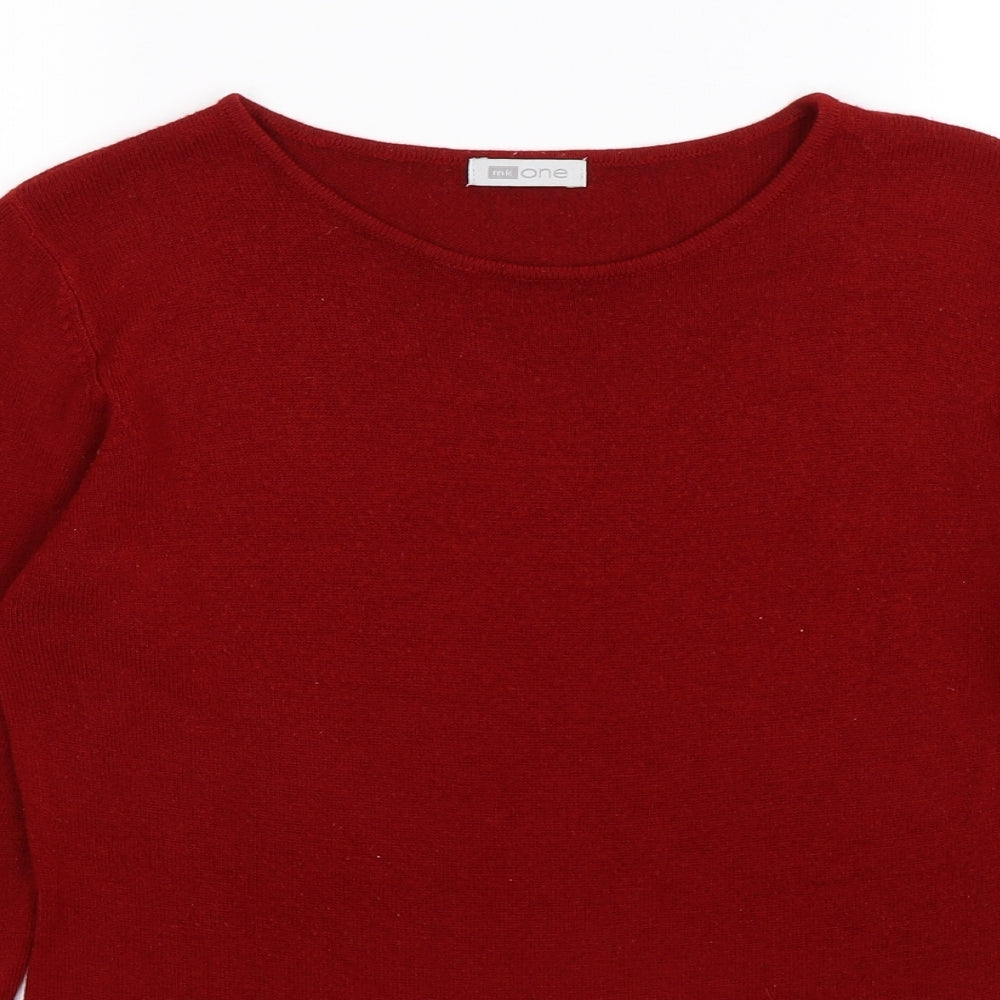 MKOne Womens Red  Knit Pullover Jumper Size L