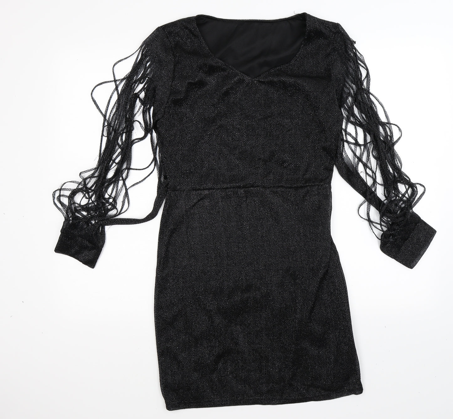 Preworn Womens Black   Pencil Dress  Size M  - halloween