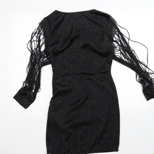 Preworn Womens Black   Pencil Dress  Size M  - halloween