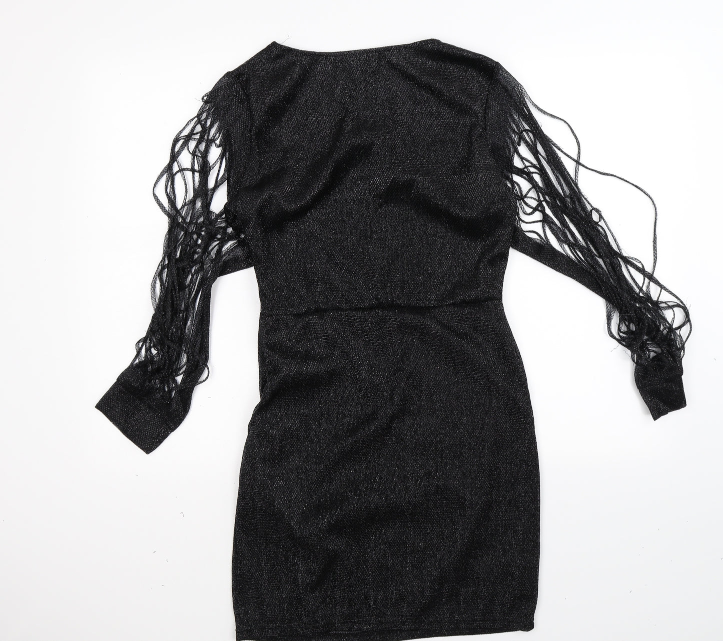 Preworn Womens Black   Pencil Dress  Size M  - halloween