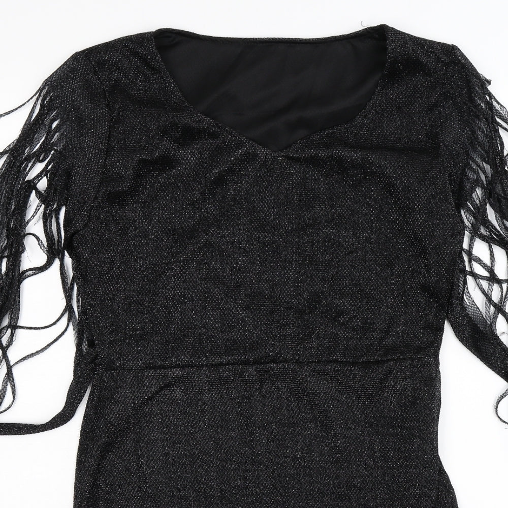 Preworn Womens Black   Pencil Dress  Size M  - halloween