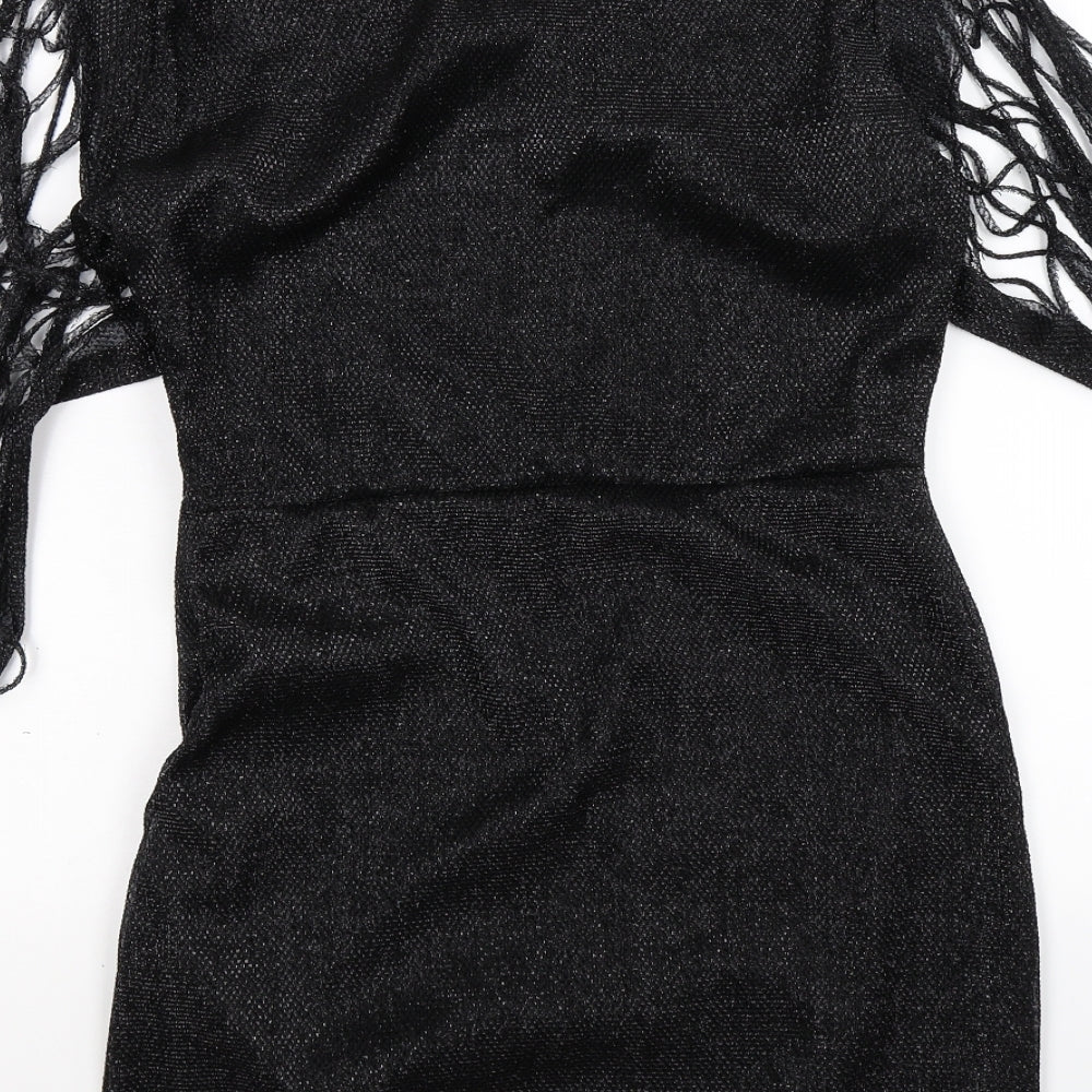 Preworn Womens Black   Pencil Dress  Size M  - halloween