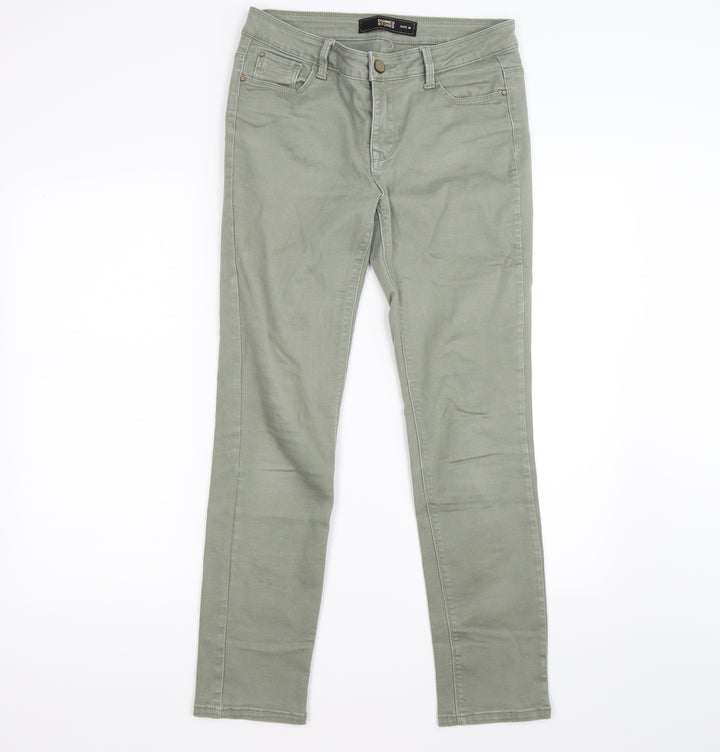 dunned Womens Green Denim Skinny Jeans Size 10 L27 in