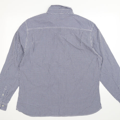 Easy Mens Blue Check   Button-Up Size 2XL