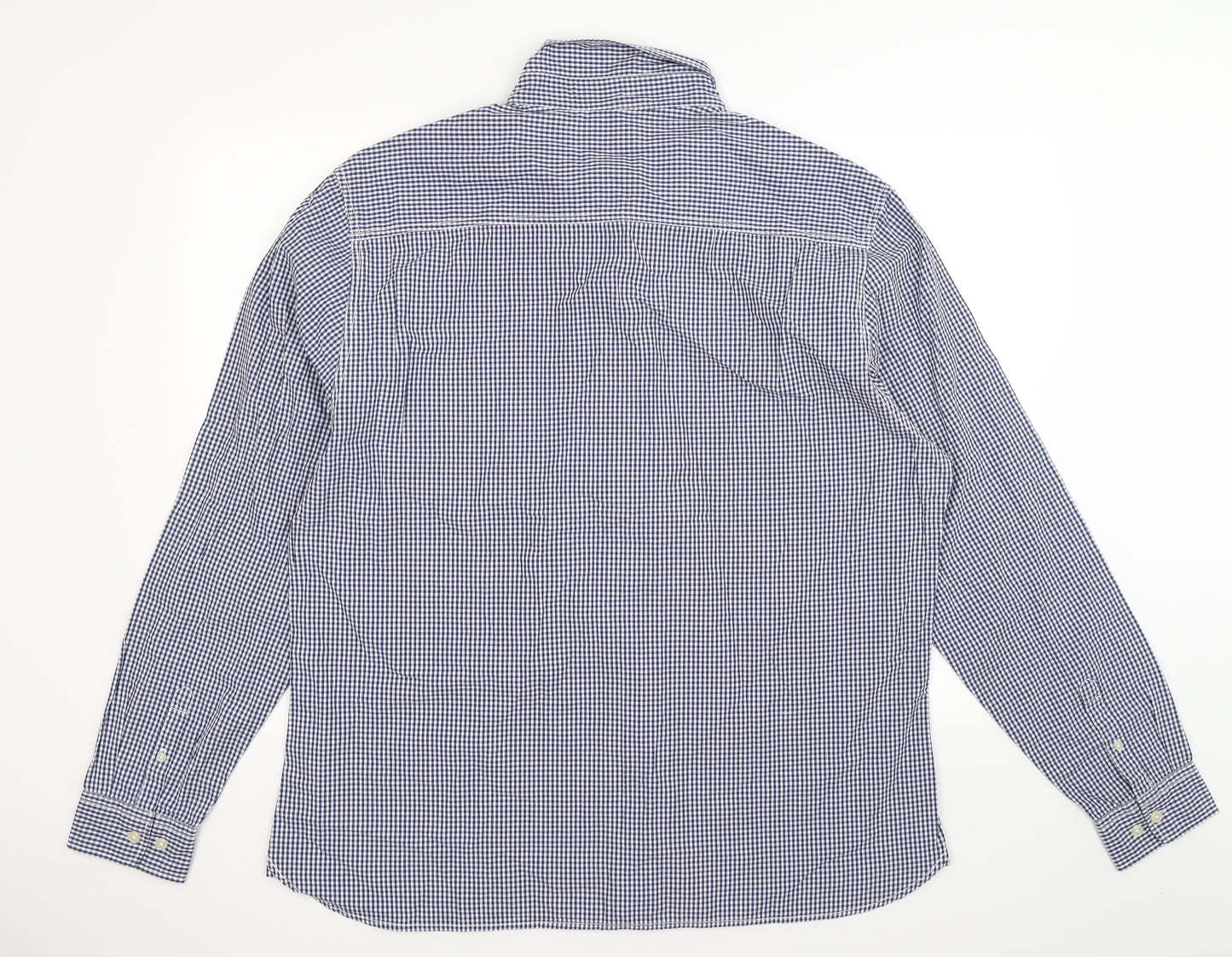 Easy Mens Blue Check   Button-Up Size 2XL