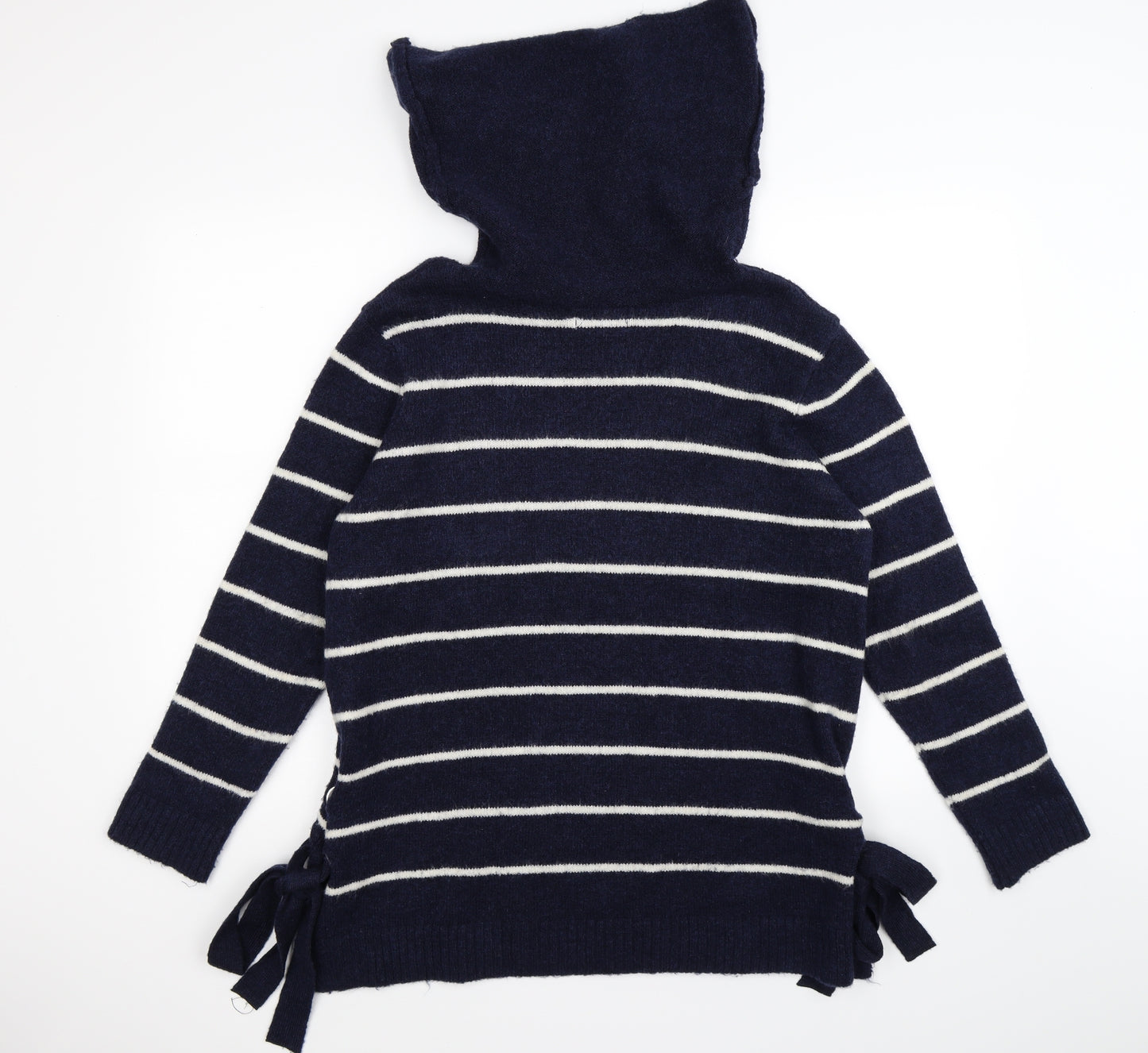 Gallery Womens Blue Striped Knit Pullover Jumper Size L