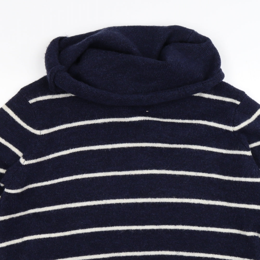 Gallery Womens Blue Striped Knit Pullover Jumper Size L