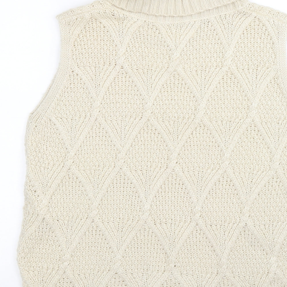 Per Una Womens Beige  Knit Vest Jumper Size 12