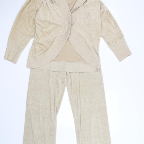 Juicy Couture Womens Beige  Velour Cardigan Hoodie Size M  - loungewear set