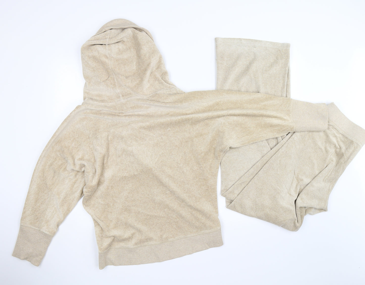 Juicy Couture Womens Beige  Velour Cardigan Hoodie Size M  - loungewear set
