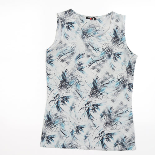 paramour Womens Grey Floral  Basic Tank Size M