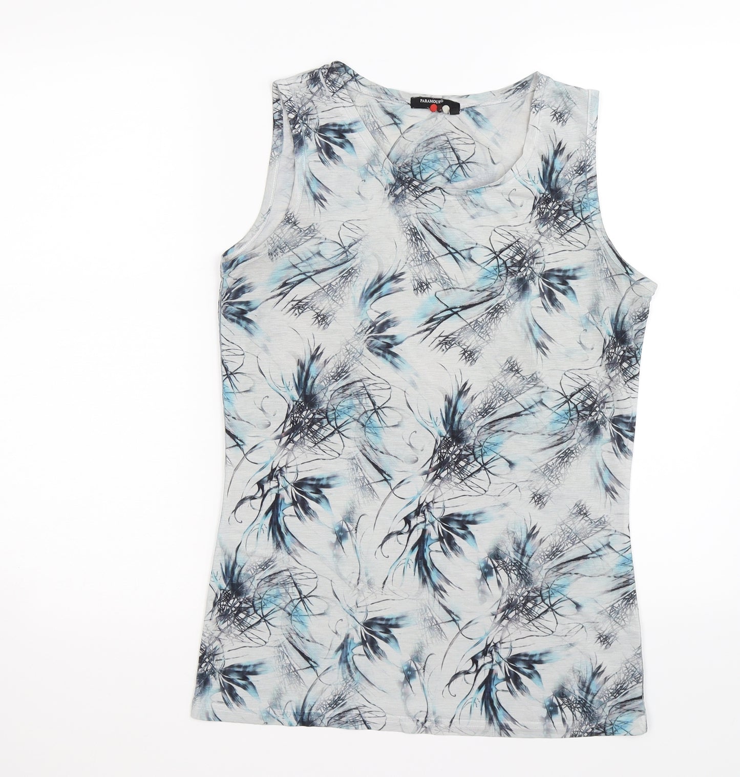 paramour Womens Grey Floral  Basic Tank Size M