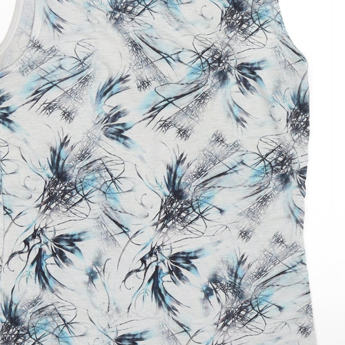 paramour Womens Grey Floral  Basic Tank Size M