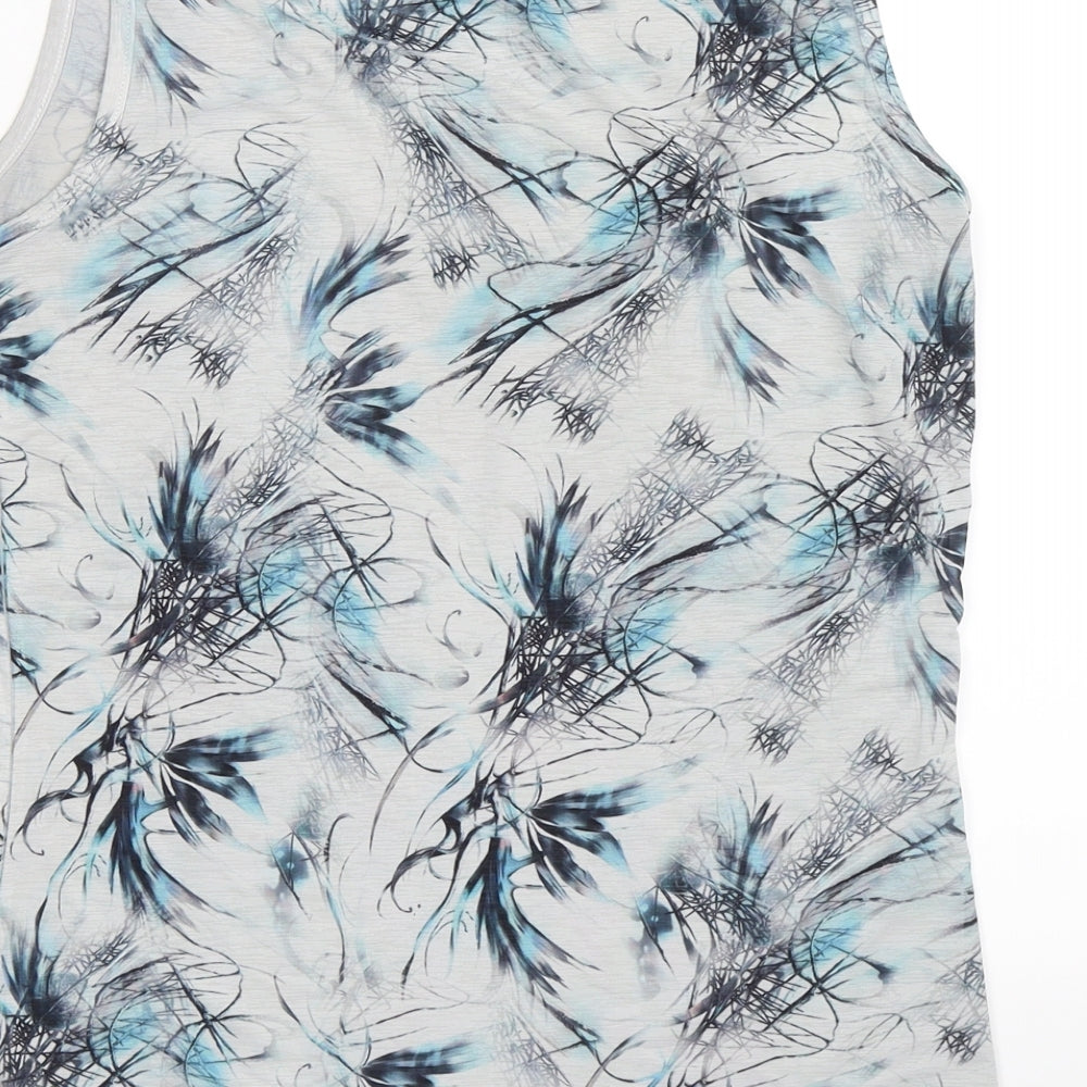 paramour Womens Grey Floral  Basic Tank Size M