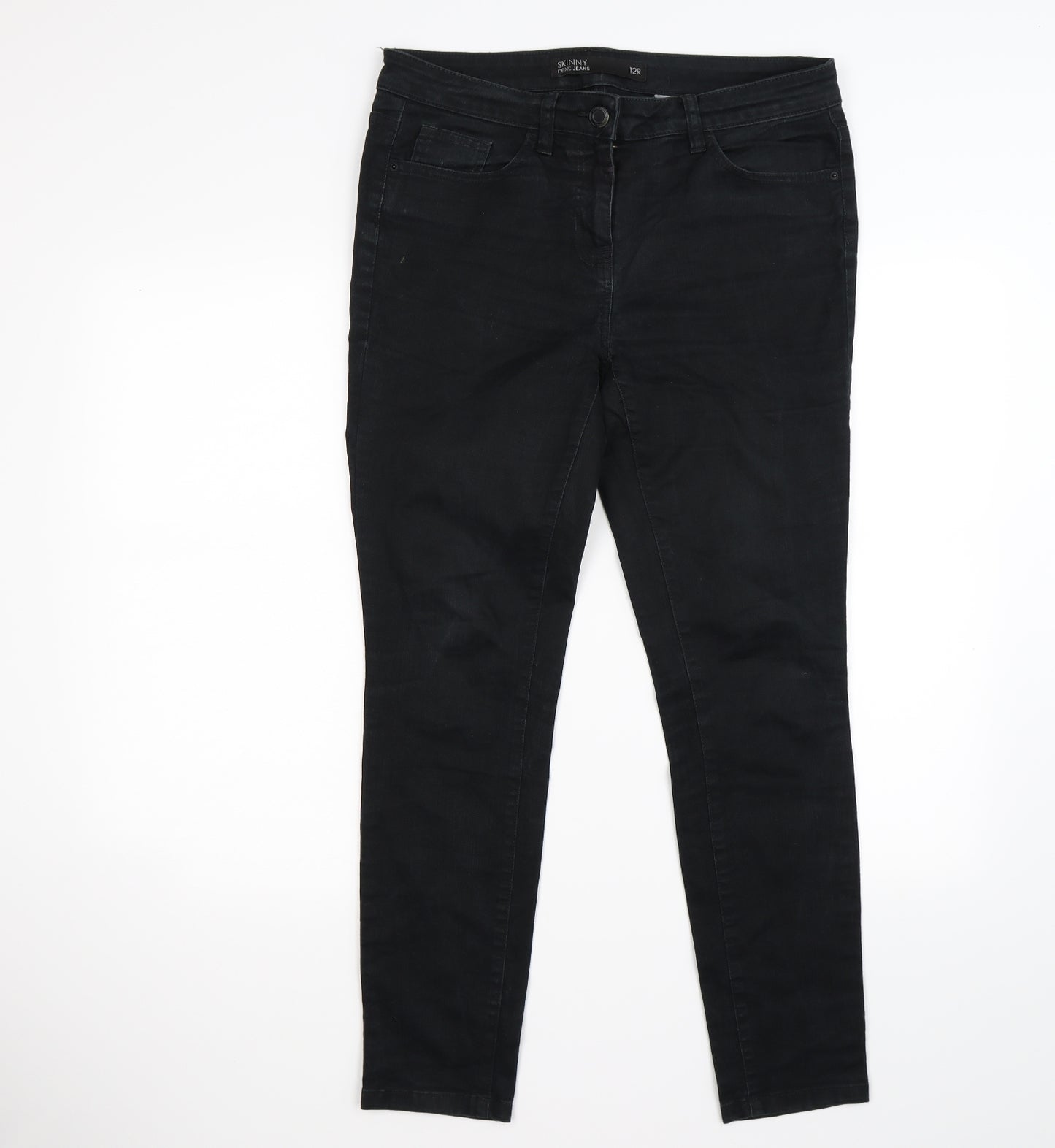 NEXT Womens Black  Denim Skinny Jeans Size 12 L28 in