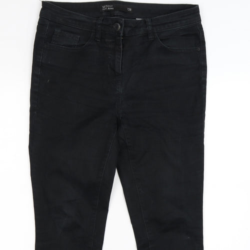 NEXT Womens Black  Denim Skinny Jeans Size 12 L28 in