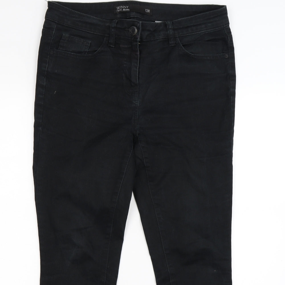 NEXT Womens Black  Denim Skinny Jeans Size 12 L28 in