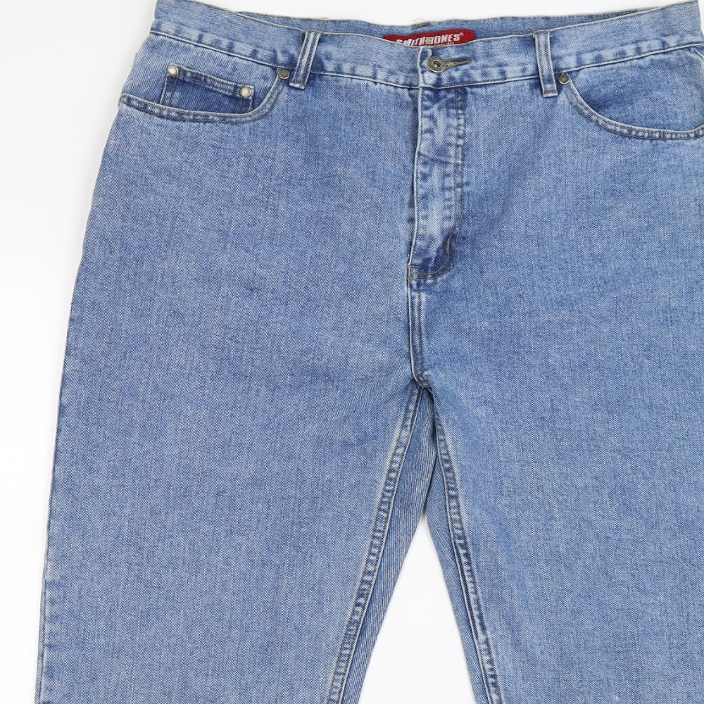 Smith & Jones Mens Blue  Denim Straight Jeans Size 38 L30 in
