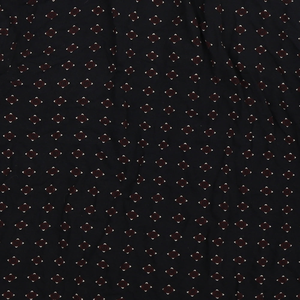 H&M Womens Black Floral  Basic Blouse Size 8