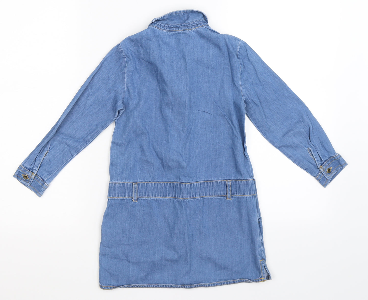 NEXT Girls Blue  Denim Shirt Dress  Size 6 Years