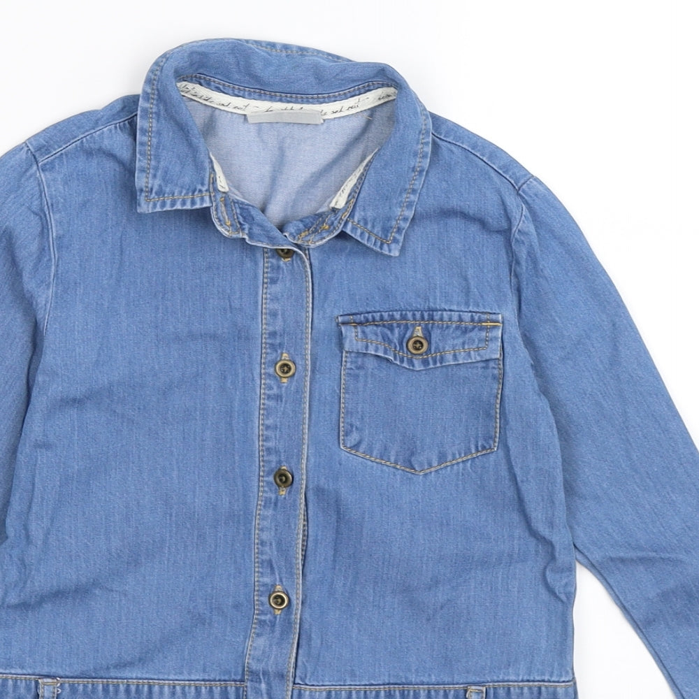 NEXT Girls Blue  Denim Shirt Dress  Size 6 Years
