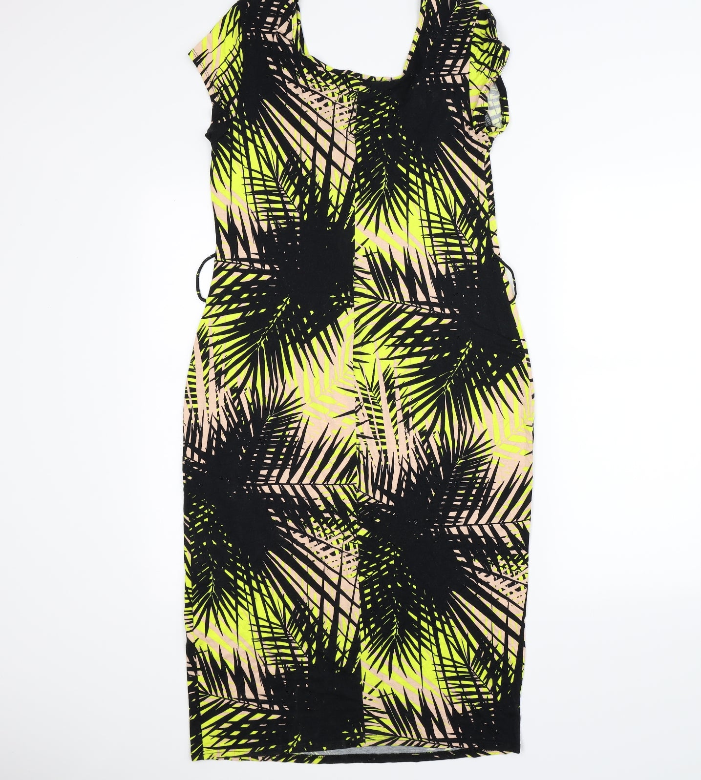 Wallis Womens Yellow Floral  Bodycon  Size M