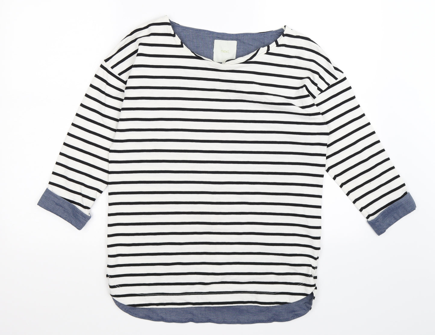 NEXT Womens White Striped  Pullover Jumper Size 8