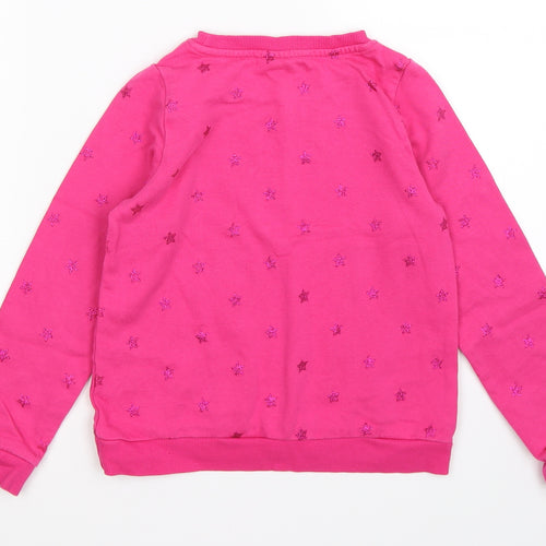 H&M Girls Pink Polka Dot  Pullover Jumper Size 6-7 Years  - stars
