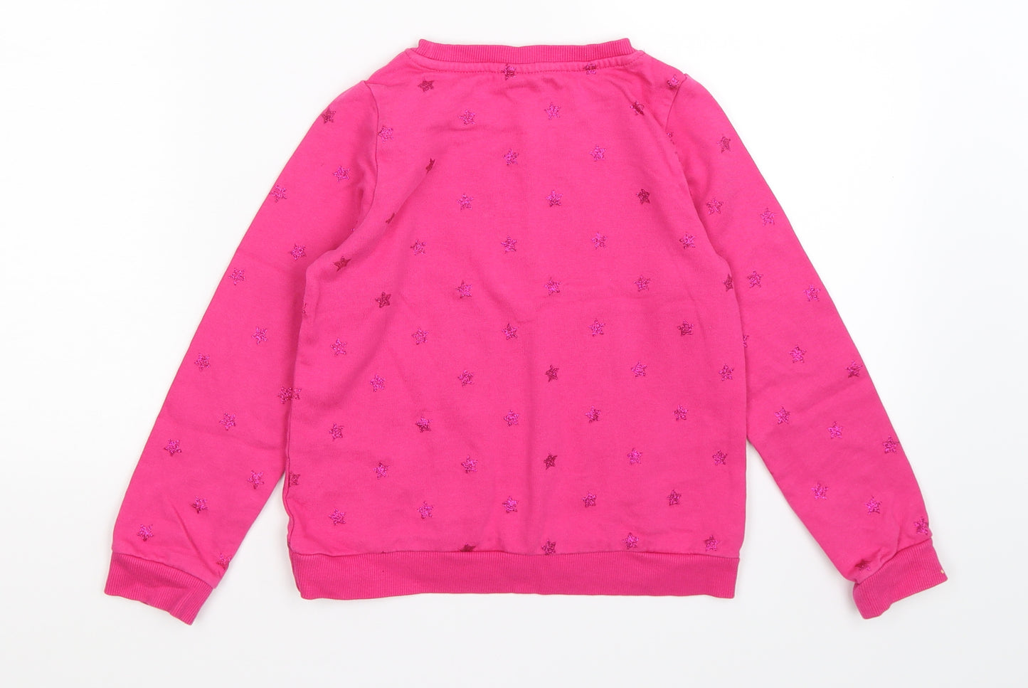 H&M Girls Pink Polka Dot  Pullover Jumper Size 6-7 Years  - stars