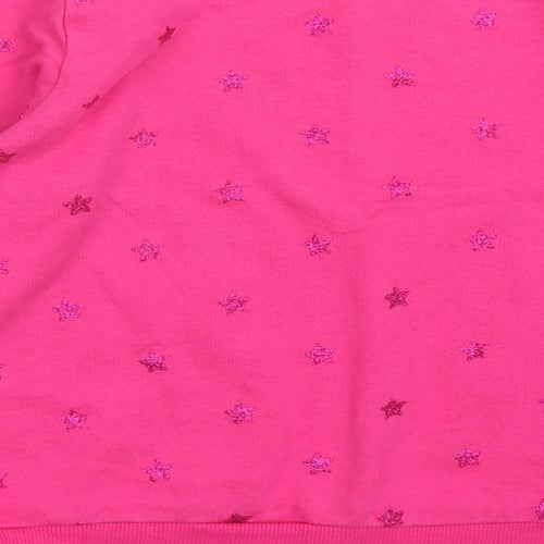 H&M Girls Pink Polka Dot  Pullover Jumper Size 6-7 Years  - stars