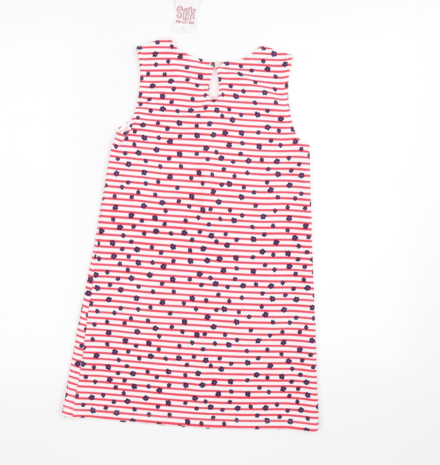 Matalan Girls Red Striped  Shift  Size 8 Years  - flroal