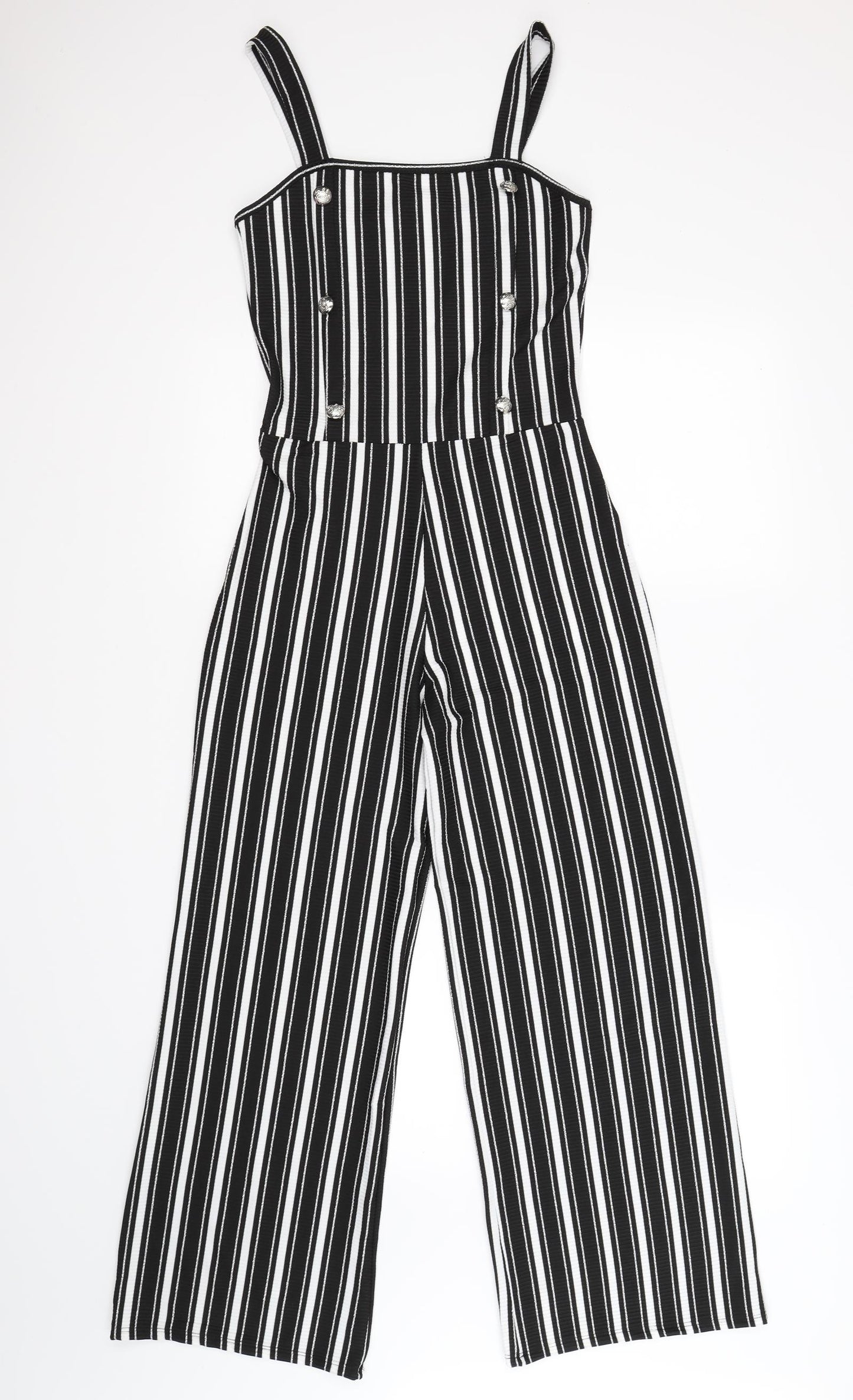 River Island Girls White Striped  Jumpsuit One-Piece Size 11 Years