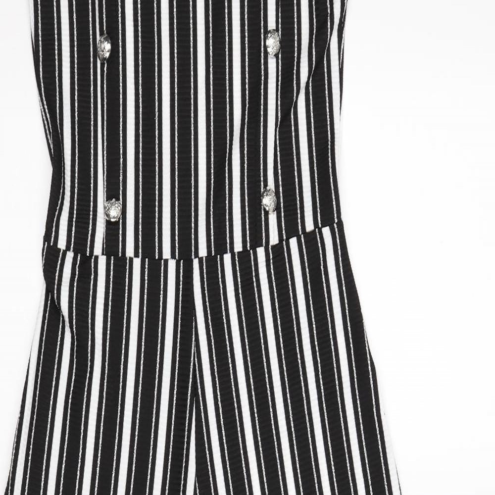 River Island Girls White Striped  Jumpsuit One-Piece Size 11 Years