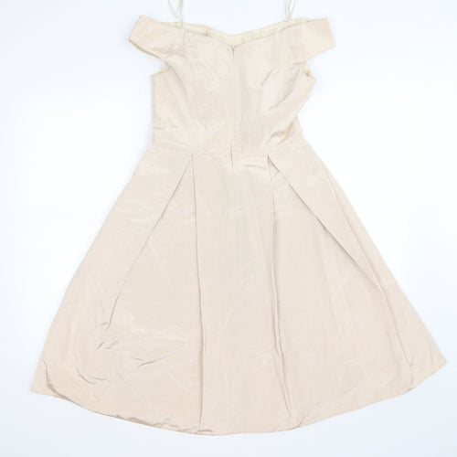 untld Womens Ivory  Satin Fit & Flare  Size 8