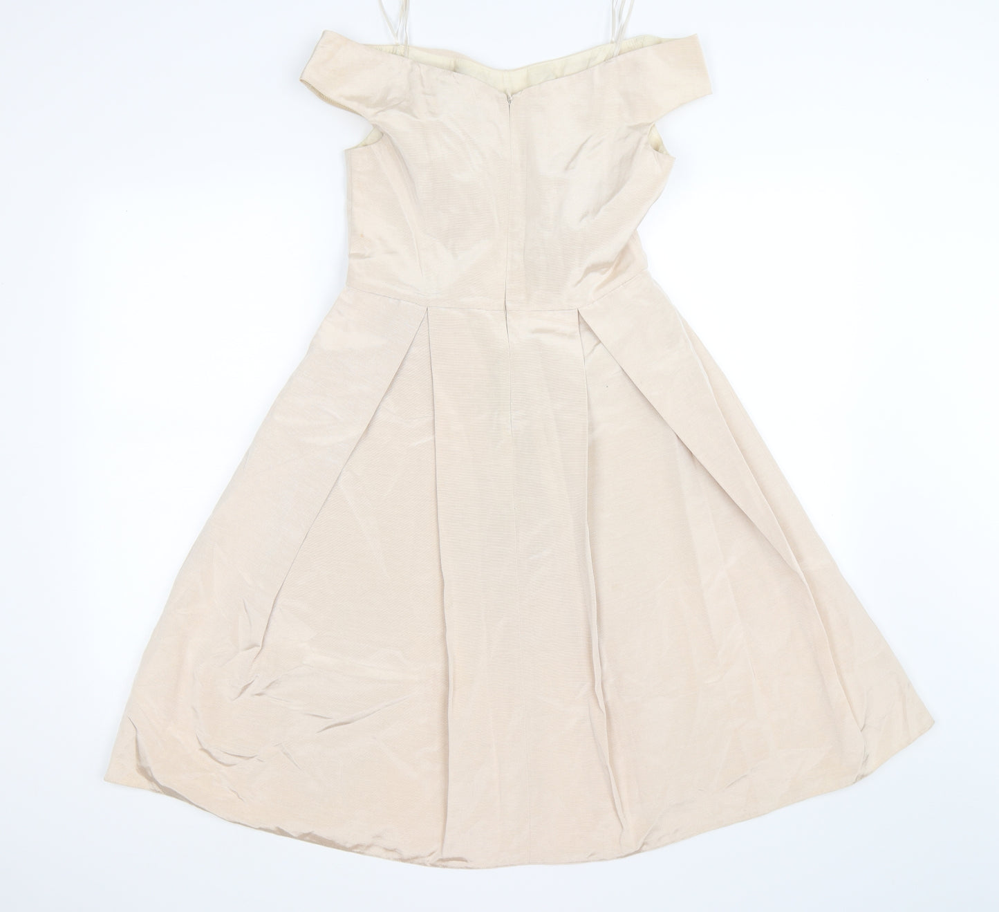 untld Womens Ivory  Satin Fit & Flare  Size 8